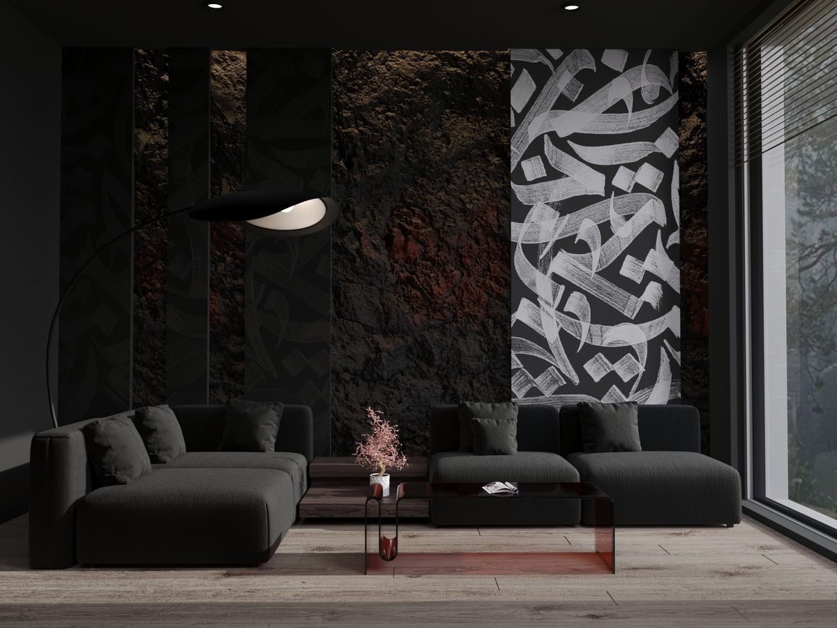 Bespoke calligraphy in a luxury hotel lobby